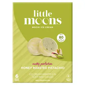 Little Moons Honey Roasted Pistachio Soft Mochi & Gelato Ice Cream 6x32g