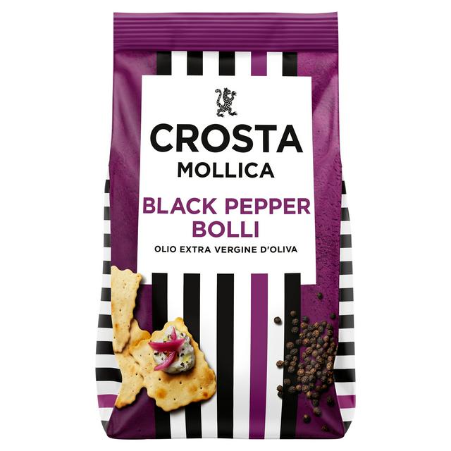 Crosta & Mollica Black Peppercorn Bolli Italian Crackers 150g - gallery image 1