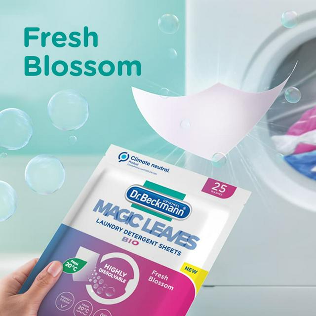 Dr. Beckmann Original Magic Leaves Laundry Detergent Sheets Fresh Blossom  Bio 25 Washes 100g