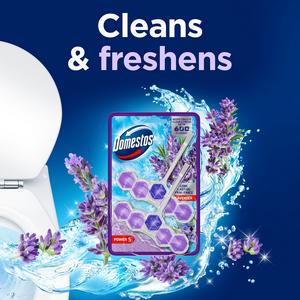 Domestos Power 5 Lavender Toilet Freshener Rim Block Cleaner Duo Pack 2x50g - gallery image 2