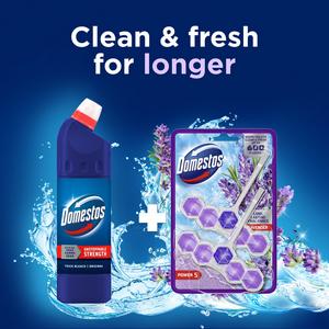 Domestos Power 5 Lavender Toilet Freshener Rim Block Cleaner Duo Pack 2x50g - gallery image 6