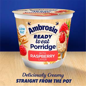Ambrosia Ready to Eat Porridge Oat Cereal Pot Raspberry Layer 210g - gallery image 3