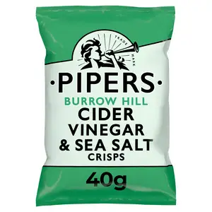 Pipers Burrow Hill Cider Vinegar & Sea Salt Crisps 40g