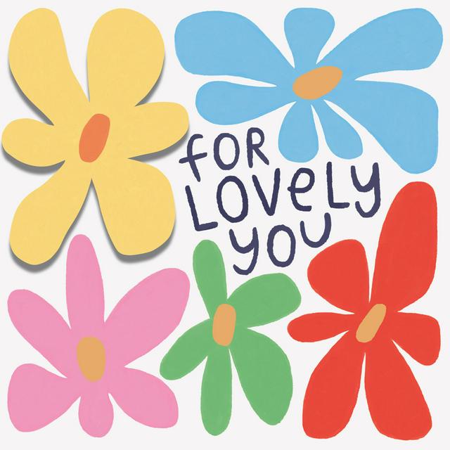 Sainsburys Open Card For Lovely You Rainbow Flowers Greeting Card