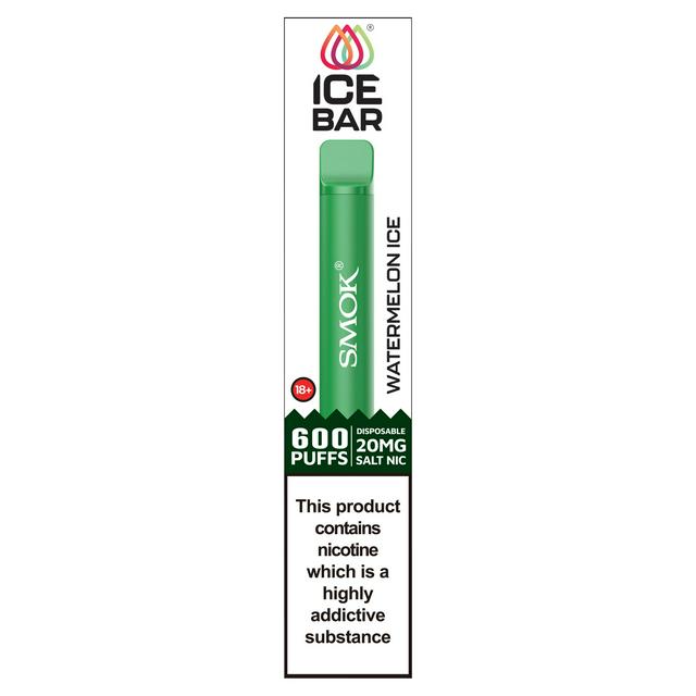 Smok Ice Bar Watermelon Ice 600 Puffs Disposable Salt Nic 20mg