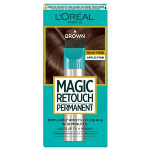 L'Oréal Magic Retouch Instant Root Spray, Grey, Brown 5: Instant grey root touch-up spray.
