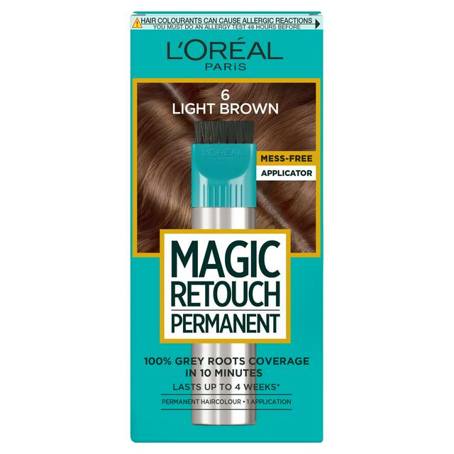 L'Oréal Magic Retouch Permanent Root Concealer Touching Up Light Brown 6 Grey Hair Dye - gallery image 1