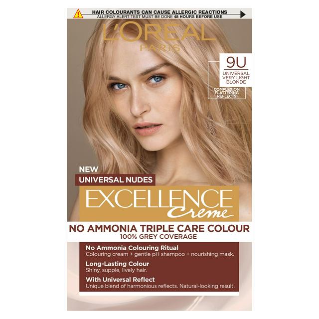 L'Oreal Paris Excellence Universal Nudes Universal Blonde 9U with  Complexion Flattering Reflects | Sainsbury's