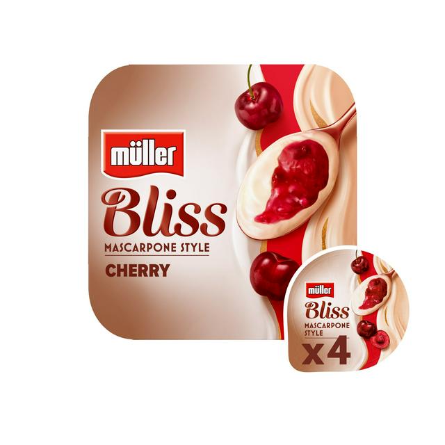 Muller Bliss Mascarpone Cherry Yogurt 4x110g - gallery image 1