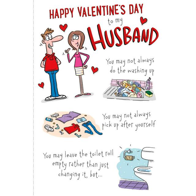Hanson White Husband Valentine's Day Card with Humour Funny Text Greeting  Card | Sainsbury's
