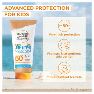 Garnier Ambre Solaire Kids 175ml SPF 50+ Sensitive Sun Cream Lotion - gallery image 2