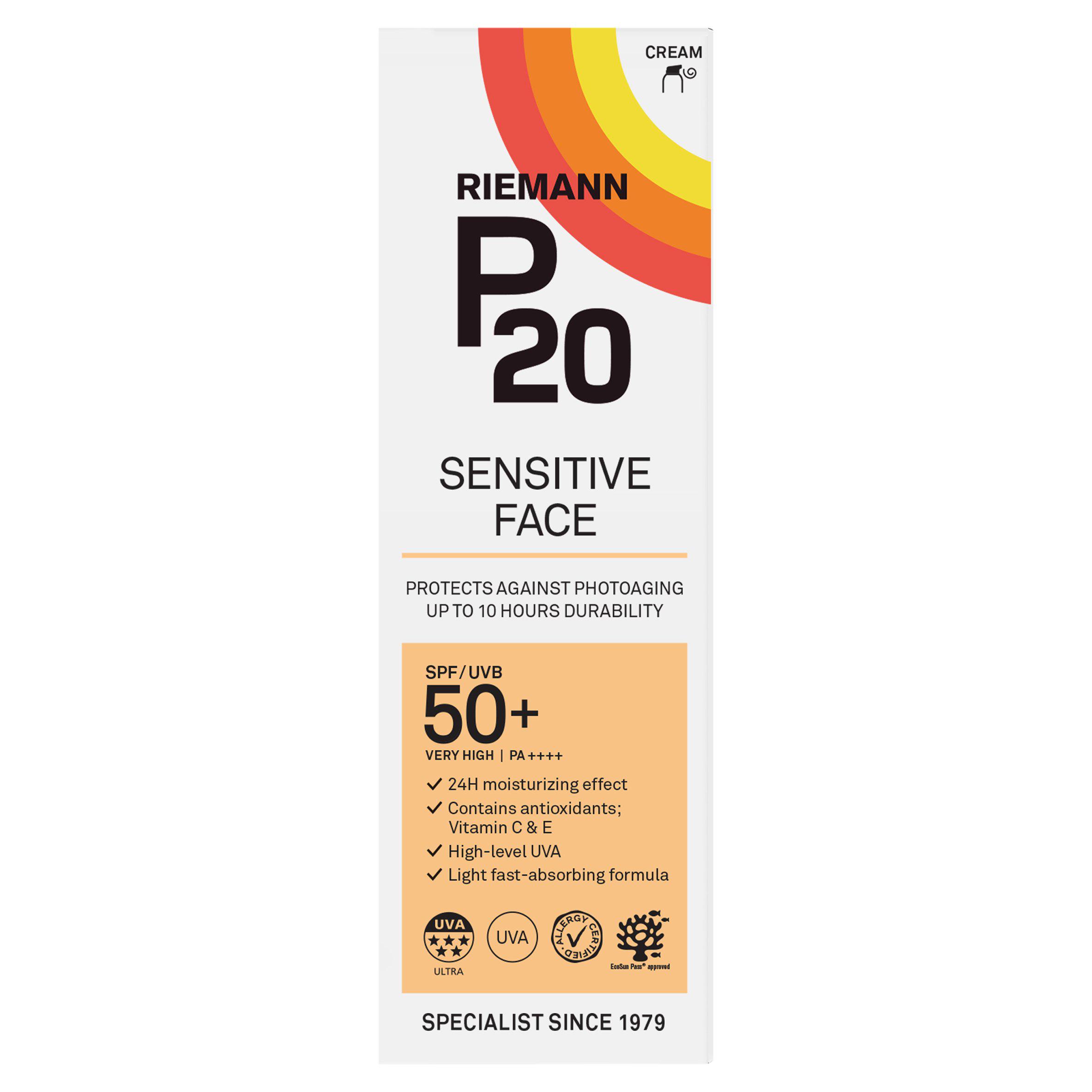 Riemann P20 Sensitive Face Sun Cream SPF 50+ 50g