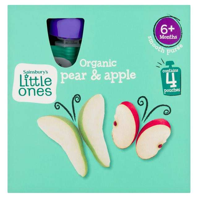 Sainsburys Sainsbury's Little Ones Organic Pear & Apple 6+ Months 4x70g