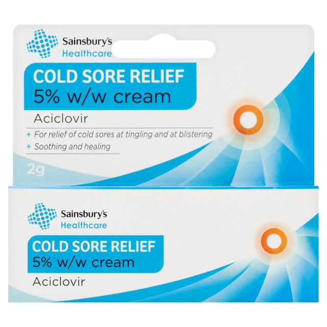 Sainsburys Sainsbury's Healthcare Cold Sore Relief 5% w/w Cream Aciclovir