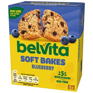 Belvita 5 x 50g Soft Bakes Multipack Blueberry Cereal Snack Bars - gallery image 3