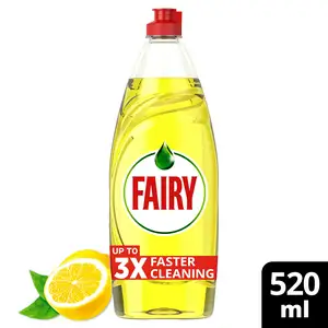 Fairy Platinum Quickwash Lemon Washing Up Liquid 520ml