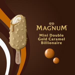 Magnum Mini Double Caramel Almond & Gold Caramel Billionaire Ice Cream Sticks 6x55ml - gallery image 5