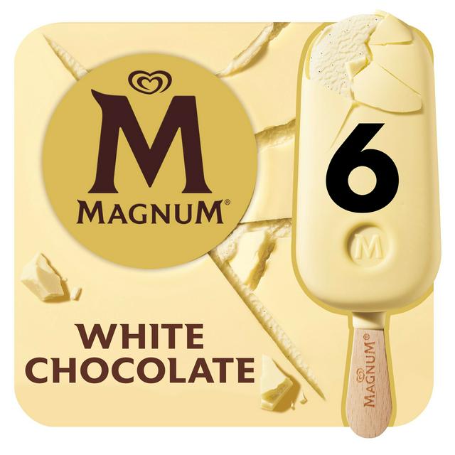 Magnum White Chocolate Ice Cream Sticks 6x100ml - gallery image 1