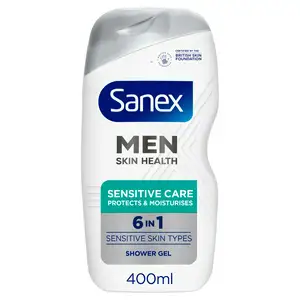 Sanex Men Skin Health Sensitive Care Shower Gel Body Wash 400ml