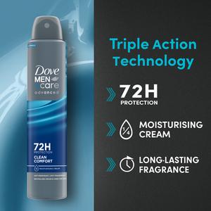 Dove Men+Care 200ml Clean Comfort Antiperspirant Aerosol Deodorant - gallery image 2