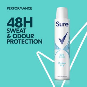Sure Women 200ml Cotton Dry 48h Antiperspirant Aerosol Deodorant - gallery image 2