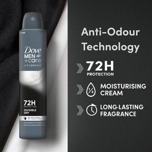 Dove Men+Care Antiperspirant Deodorant Aerosol Invisible Dry 200ml - gallery image 2