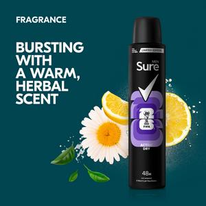 Sure Men 200ml Active Dry 48h Antiperspirant Aerosol Deodorant - gallery image 3