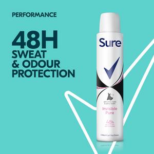 Sure Women 200ml Invisible Pure 48h Antiperspirant Aerosol Deodorant - gallery image 2