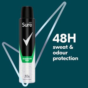 Sure Men 200ml Quantum Dry 48h Antiperspirant Aerosol Deodorant - gallery image 2