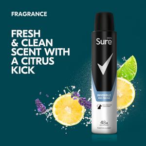 Sure Men 200ml Invisible Ice Fresh 48h Antiperspirant Aerosol Deodorant - gallery image 3