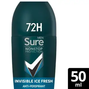 Sure Men Nonstop Invisible Ice Fresh Antiperspirant Deodorant Roll On 50ml