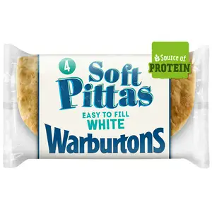 Warburtons White Soft Pittas x4