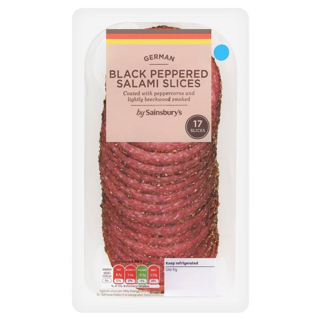 Sainsburys Peppered German Salami Slices x17 170g