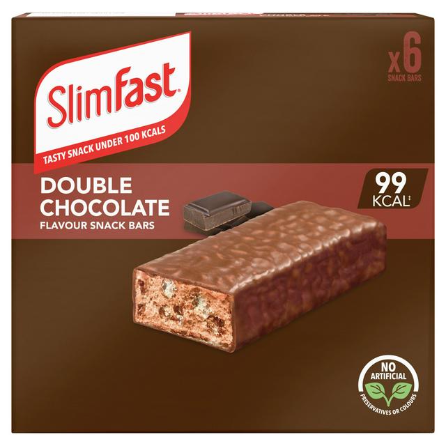 SlimFast Snack Bars Double Chocolate Flavour bar x6 25g - gallery image 1