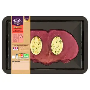 Sainsbury's Beef Ranch Steaks with Garlic Butter, Taste the Difference 300g