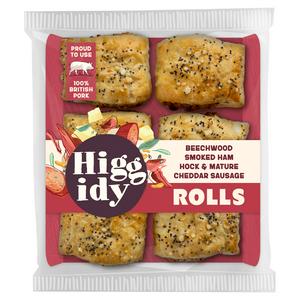 Higgidy Beechwood Smoked Ham Hock & Mature Cheddar Sausage Rolls 160g - video