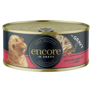 Encore Dog Food Chicken Breast with Beef In Gravy 156g