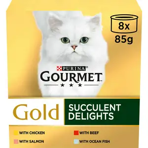 Gourmet Gold Succulent Delights Wet Cat Food 8 x 85g