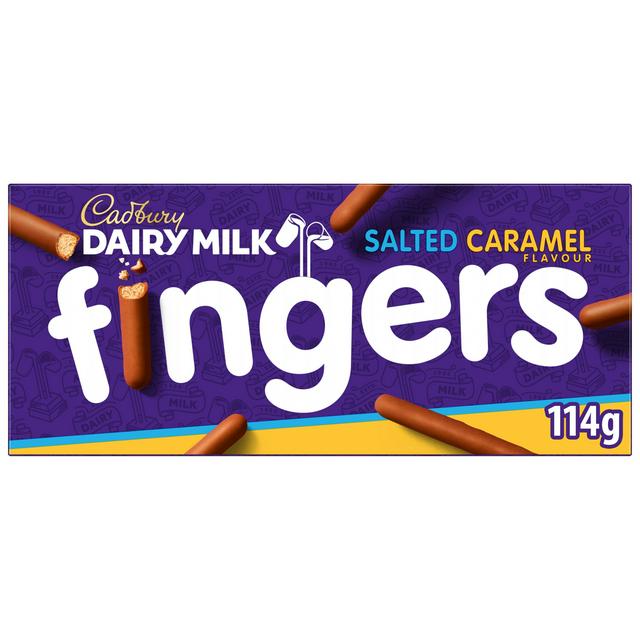 Cadbury Dairy Milk Fingers Salted Caramel Flavour Biscuits 114g - gallery image 1