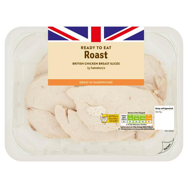 Sainsbury's Roast British Chicken Breast sliced 360g (Ready to Eat)