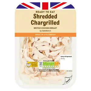 Sainsbury's Chargrilled Shredded British Chicken Breast 160g (Ready to Eat)