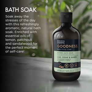 Baylis & Harding Goodness Oud Cedar & Amber Natural Bath Soak 500ml - gallery image 3