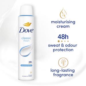 Dove Women Classic 48h Antiperspirant Deodorant 200ml - gallery image 2