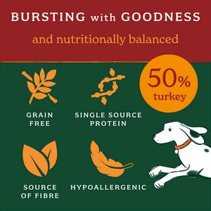Forthglade Lightly Baked Natural Dry Dog Food Turkey Adult Dogs One Year+ 2kg - gallery image 2