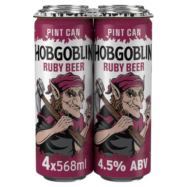 Hobgoblin Ruby Ale Beer Pint Can 4x568ml - gallery image 1