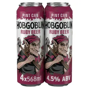 Hobgoblin Ruby Ale Beer Pint Can 4x568ml