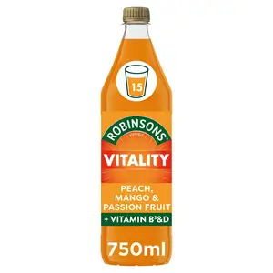 Robinsons Vitality Peach Mango & Passion Fruit Squash 750ml