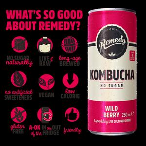 Remedy Wild Berry Kombucha 4x330ml - gallery image 2