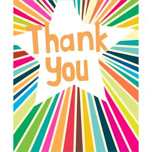Paper Salad Thank You Colourful Star Design Greeting Card