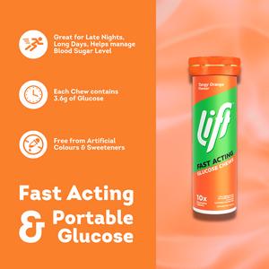 Lift Tangy Orange Fast Acting Glucose Chews x10 40g - gallery image 3